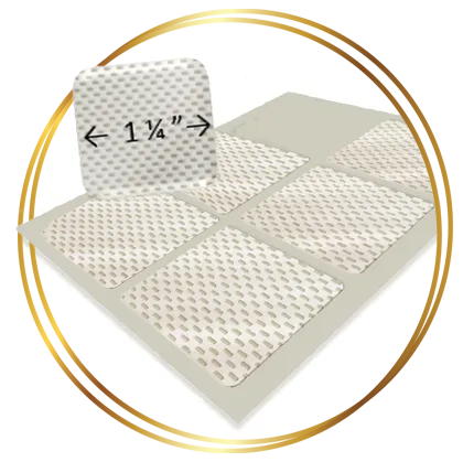 patch sheet with gold circle